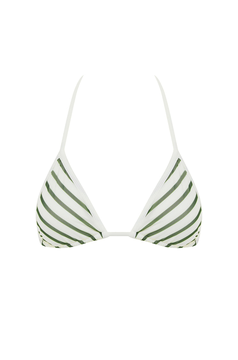 Juni Bikini Top | Green Stripe
