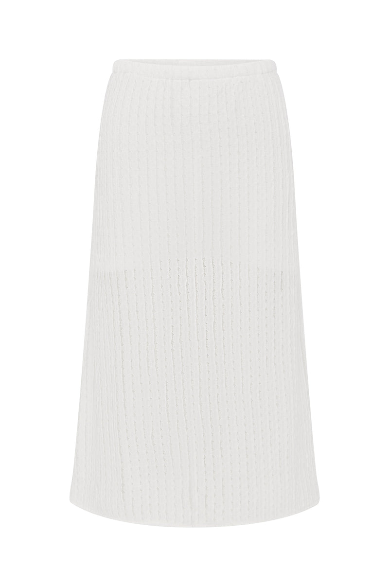 Loulou Midi Skirt | White