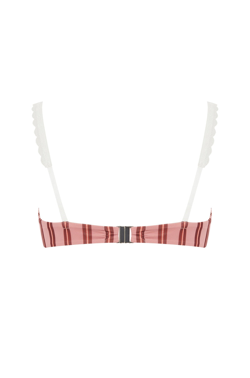Jeanie Bikini Top | Pink Stripe