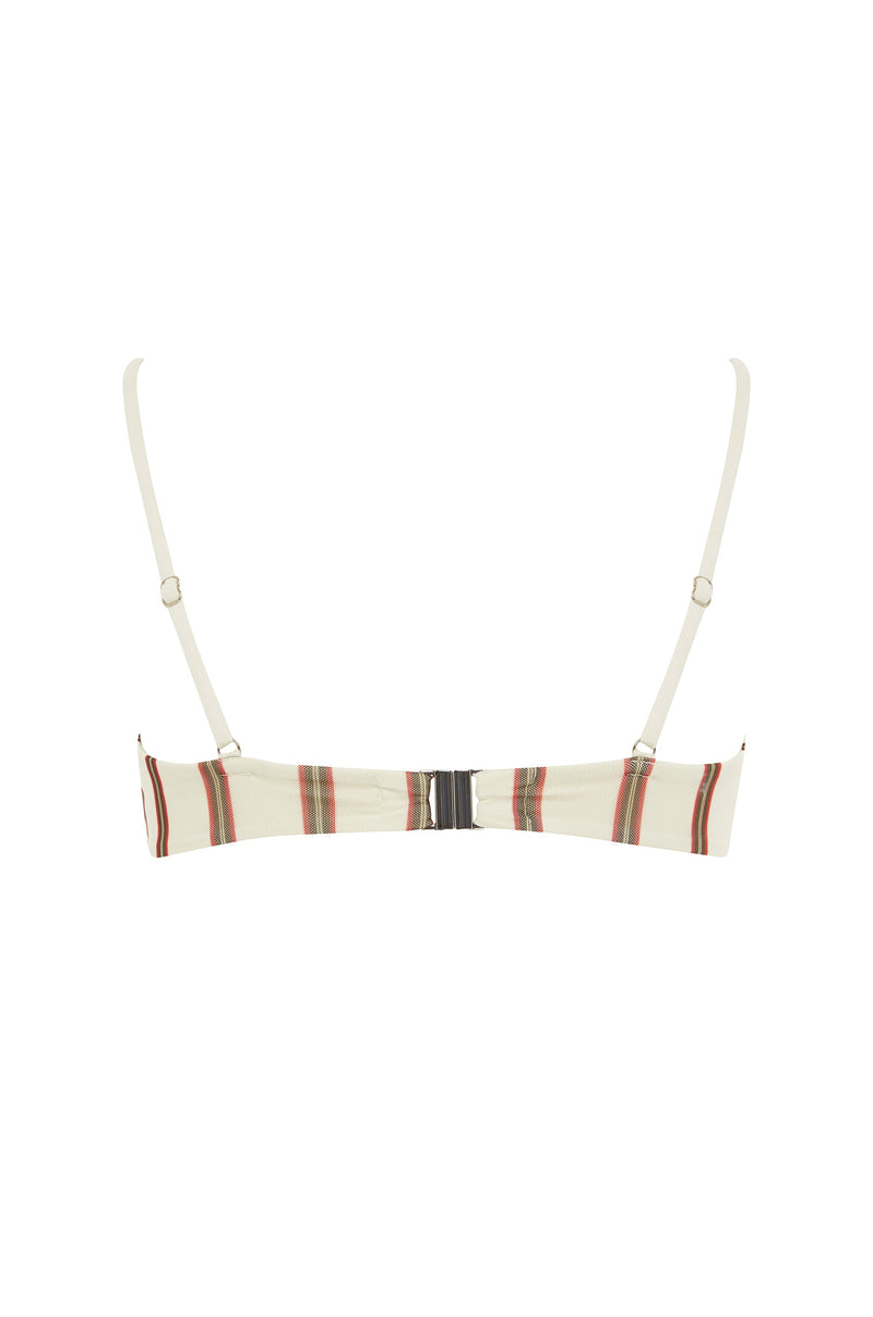 Jeanie Bikini Top | Cream Stripe