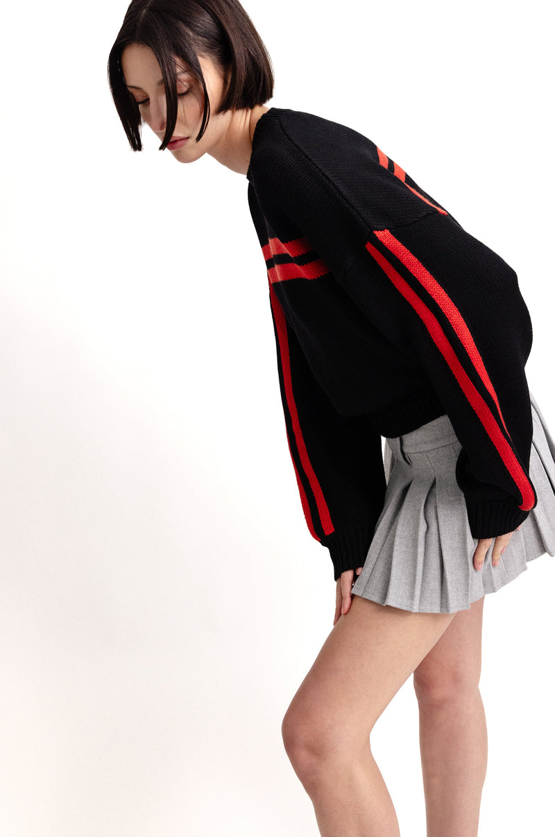 Olivia Sweater | Black / Red