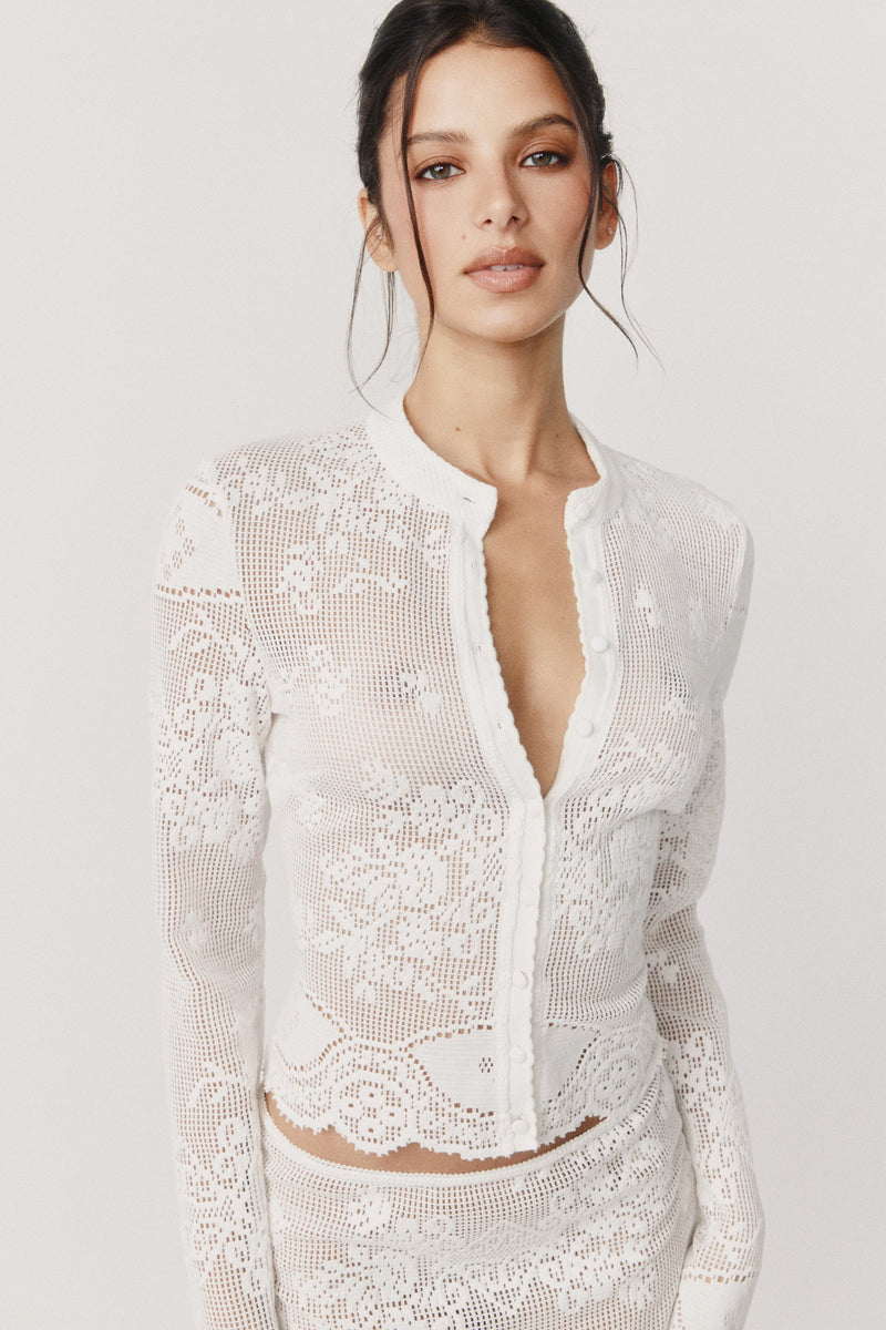 Belinda Top | White Lace