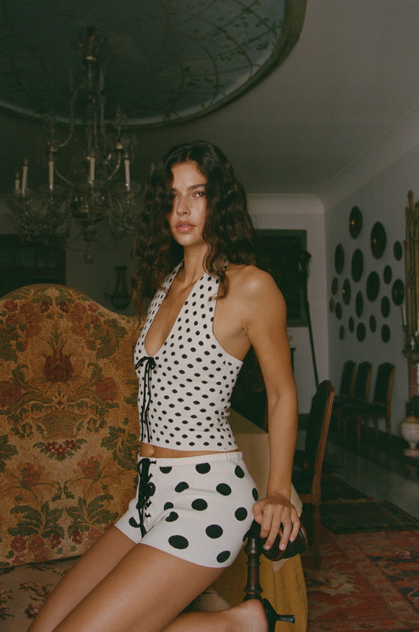 Dottie Top | Black / White Dot