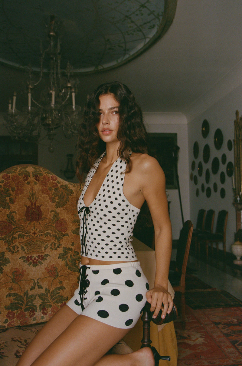 Dottie Top | Black / White Dot