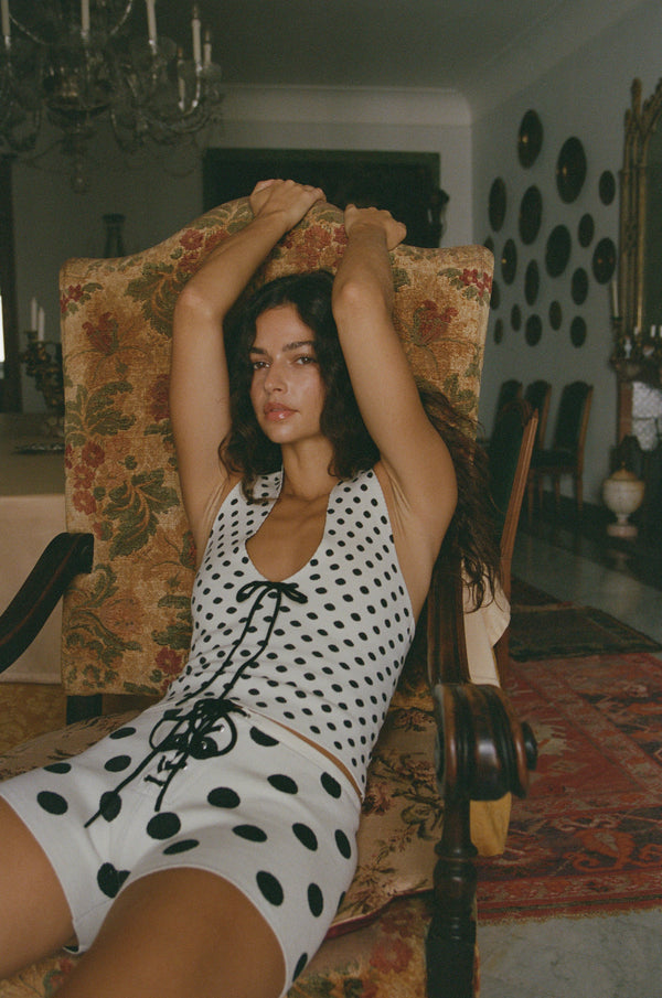 Dottie Top | Black / White Dot