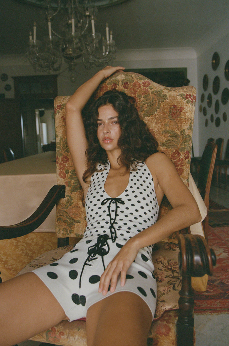 Dottie Top | Black / White Dot