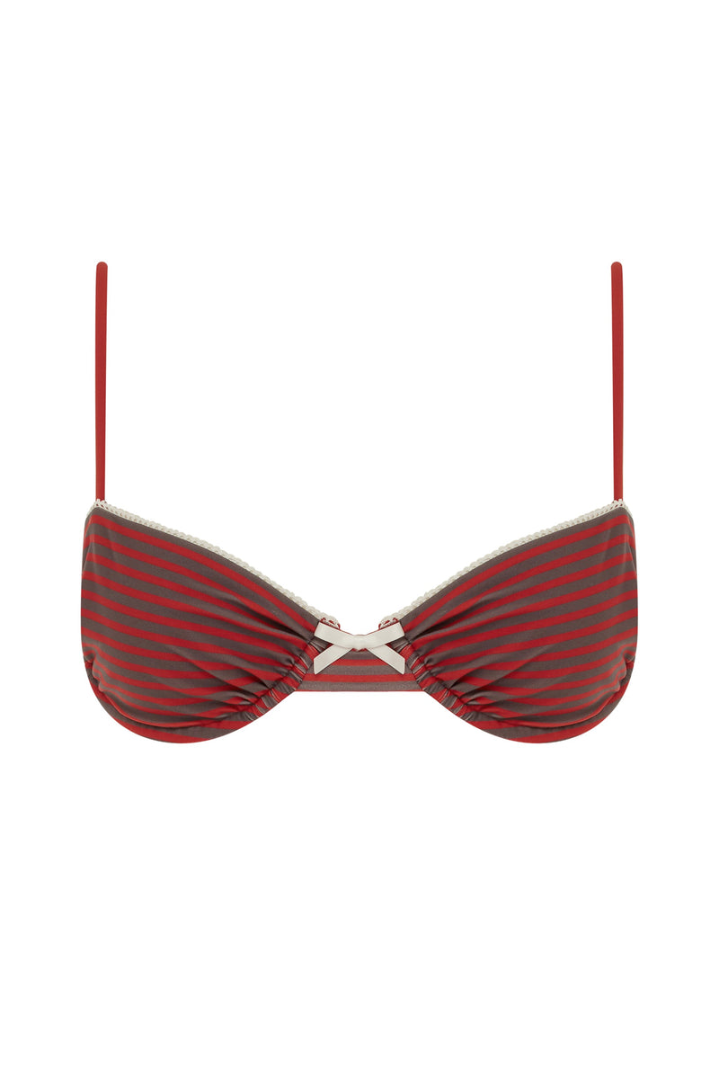 Jeanie Bikini Top | Red Stripe