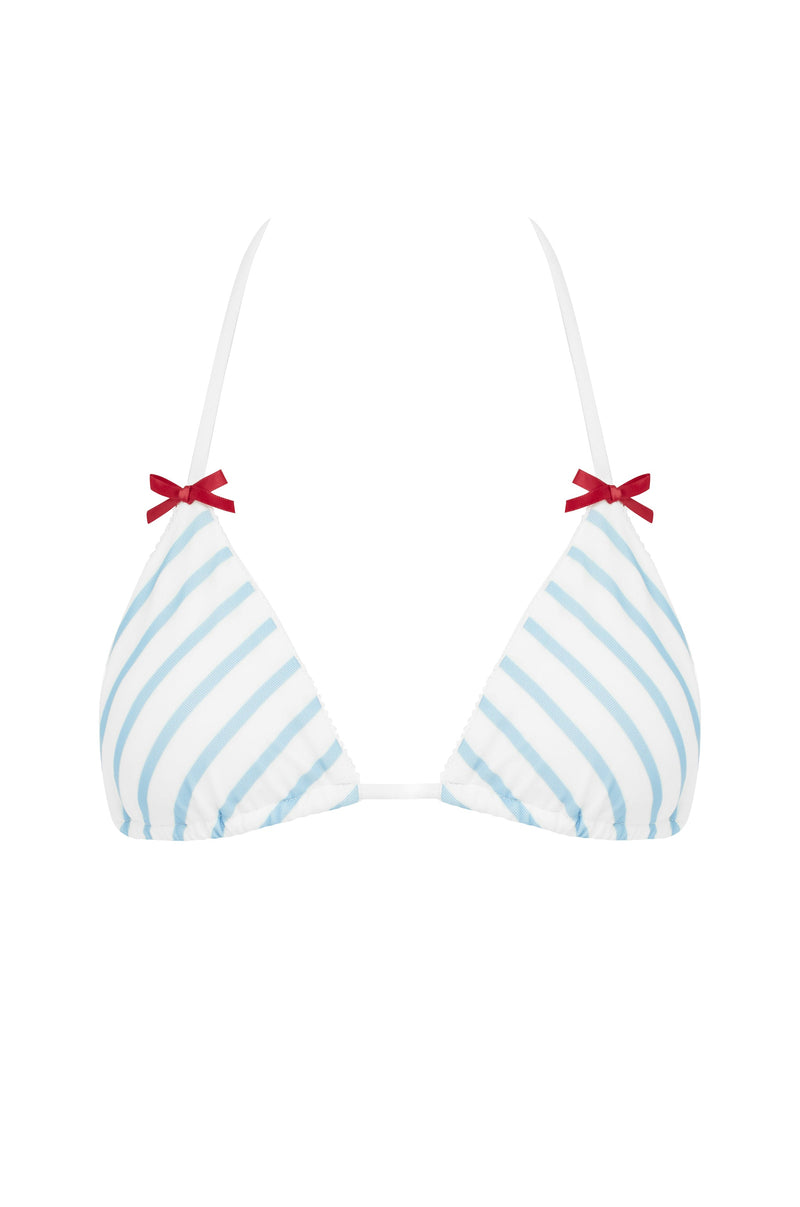 Juni Bikini Top | Blue / White