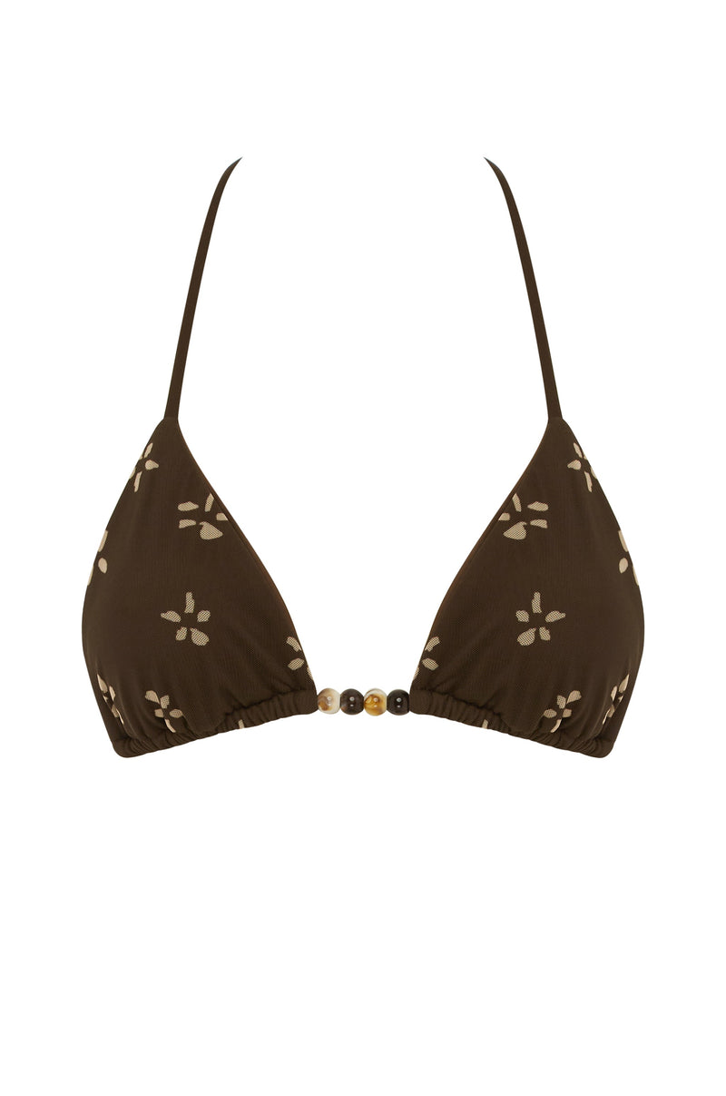 Juni Bikini Top | Brown Bloom