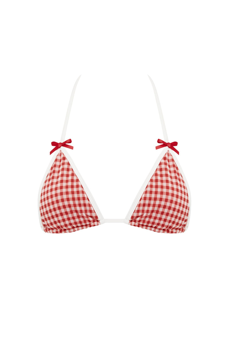 Juni Bikini Top | Red Gingham