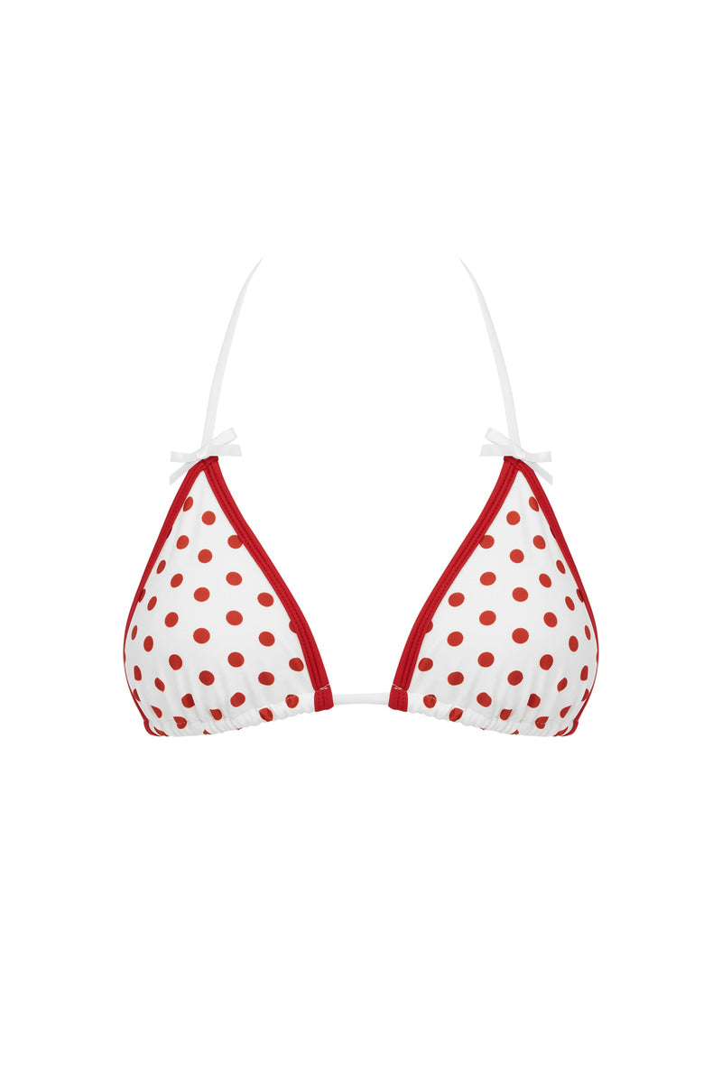 Juni Bikini Top | Red/White Polka Dot