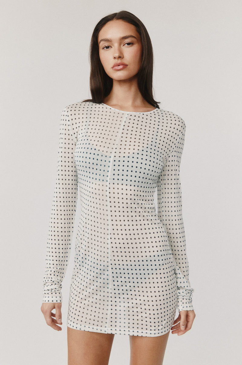 Kenny Dress | White Polka Dot