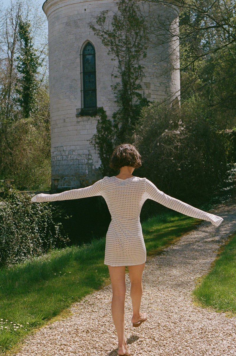 Kenny Dress | White Polka Dot