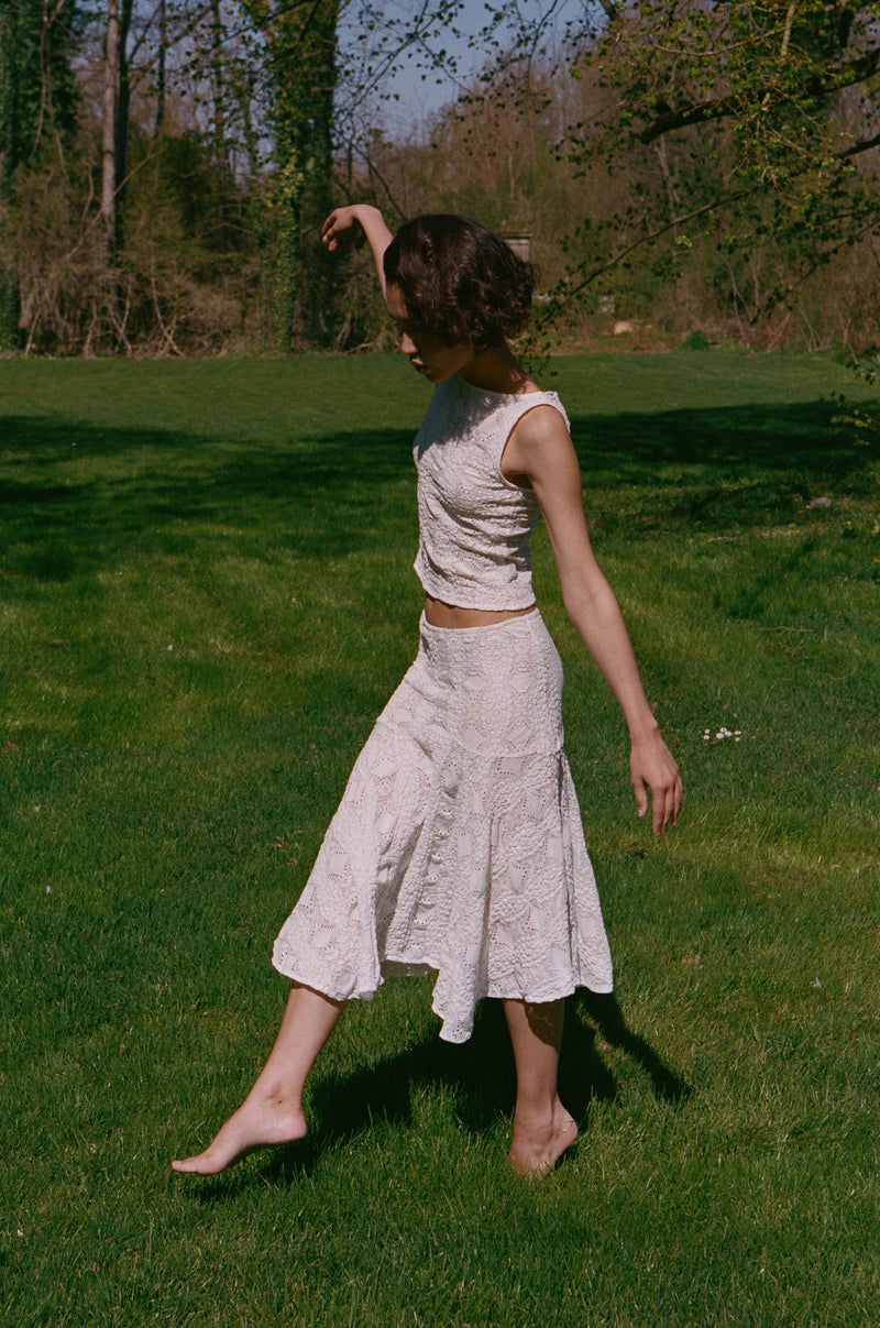 Maeve Midi Skirt | White