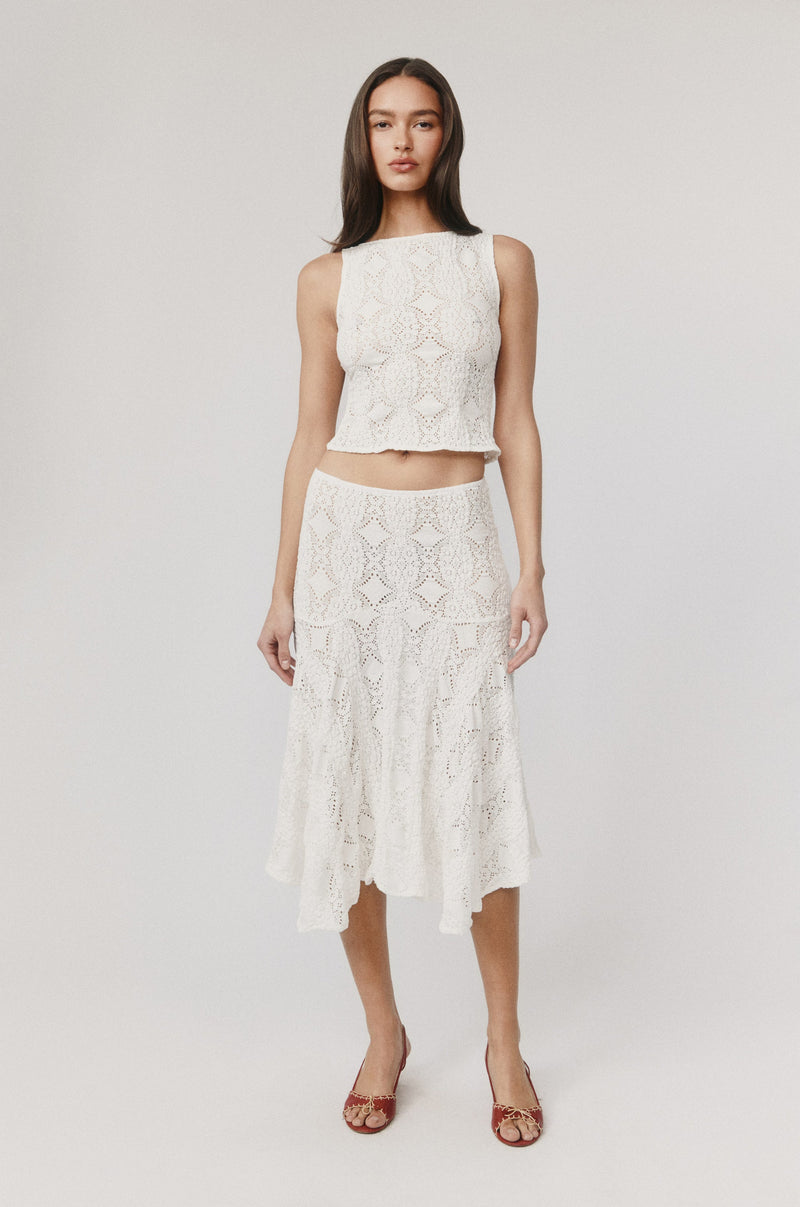 Maeve Midi Skirt | White