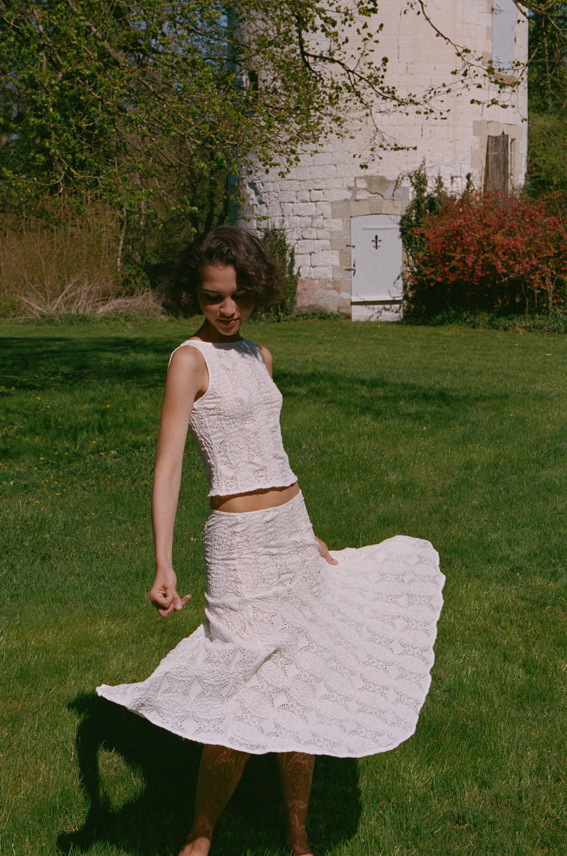 Maeve Midi Skirt | White