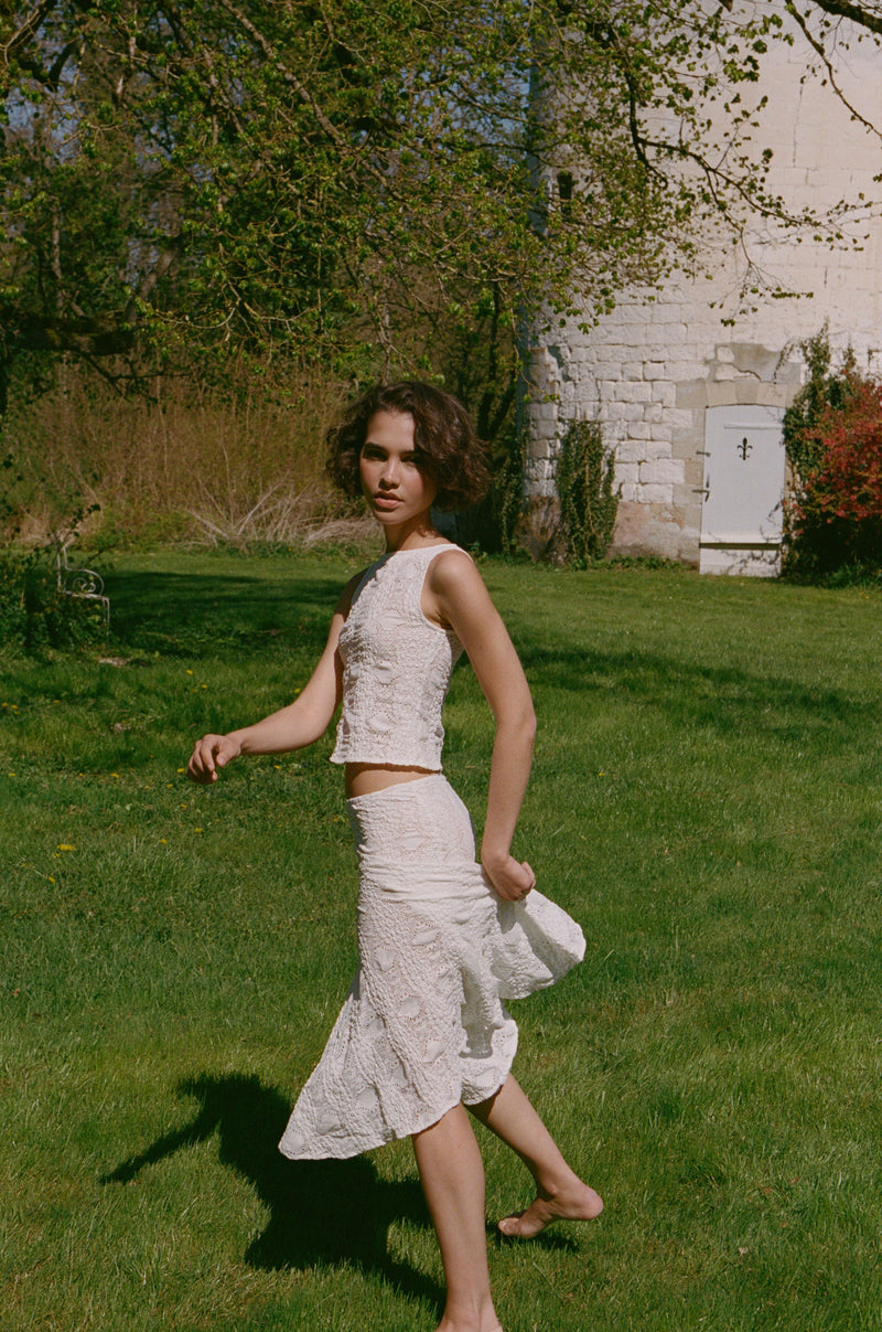 Maeve Midi Skirt | White