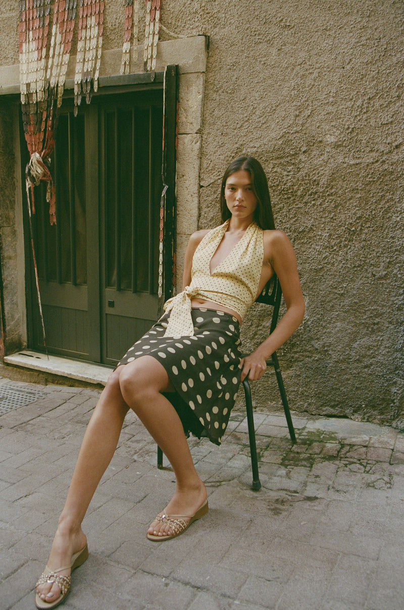 Rendezvous Top | Yellow Polka Dot