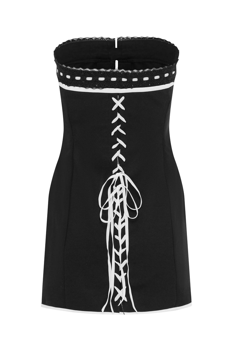 Sabrin Dress | Black Polka Dot