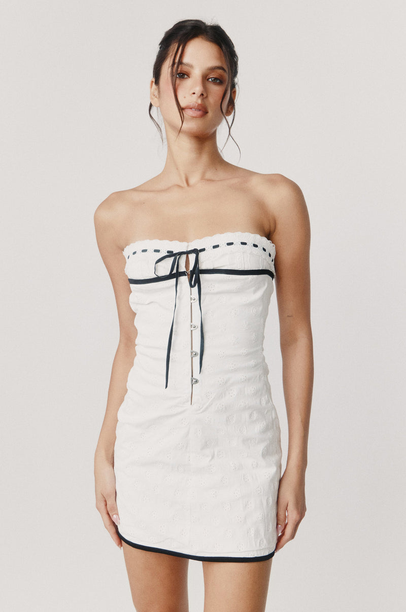 Sabrin Dress | White Embroidery