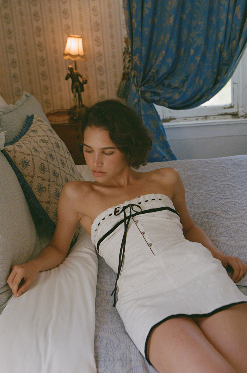 Sabrin Dress | White Embroidery