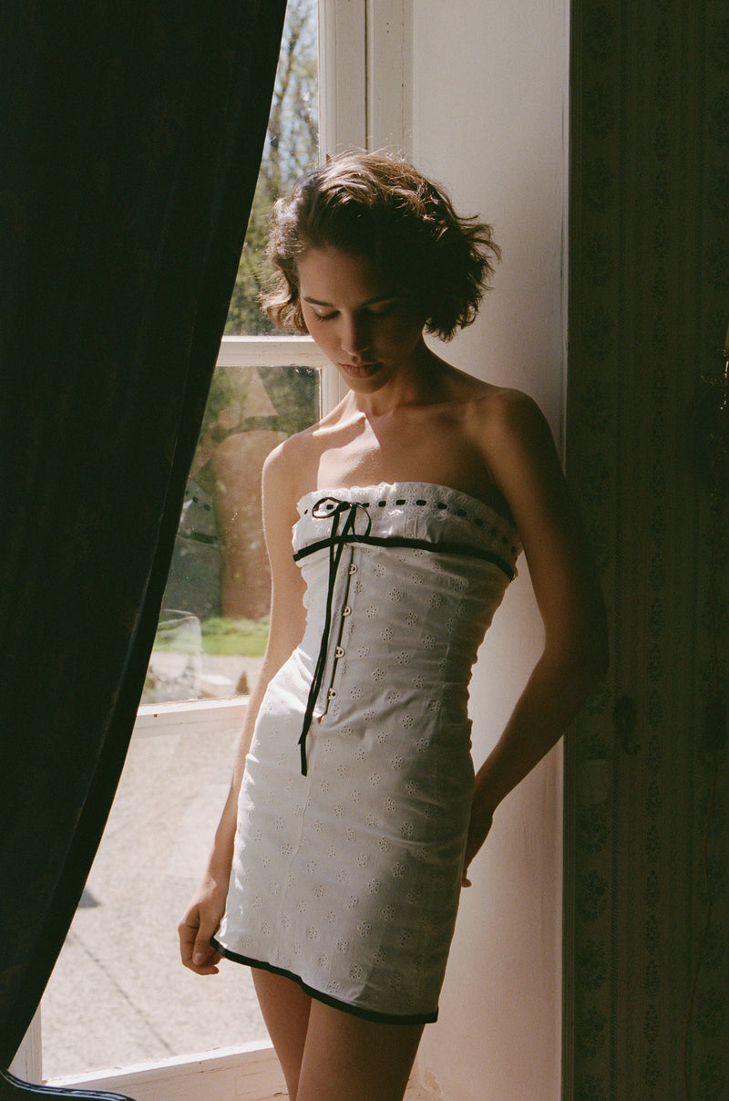 Sabrin Dress | White Embroidery