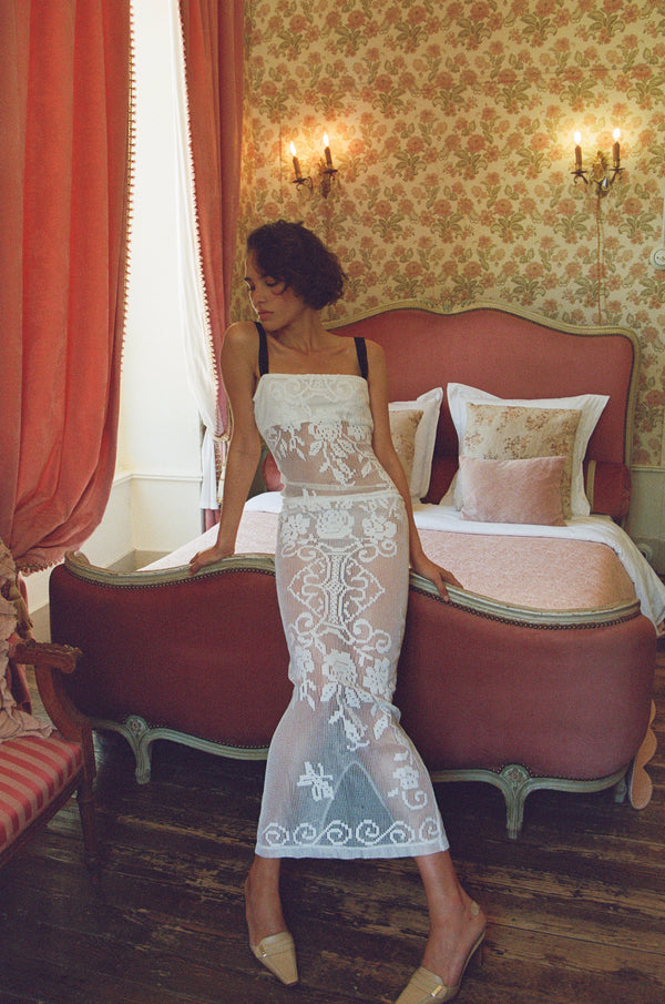 Saint Midi Skirt | White