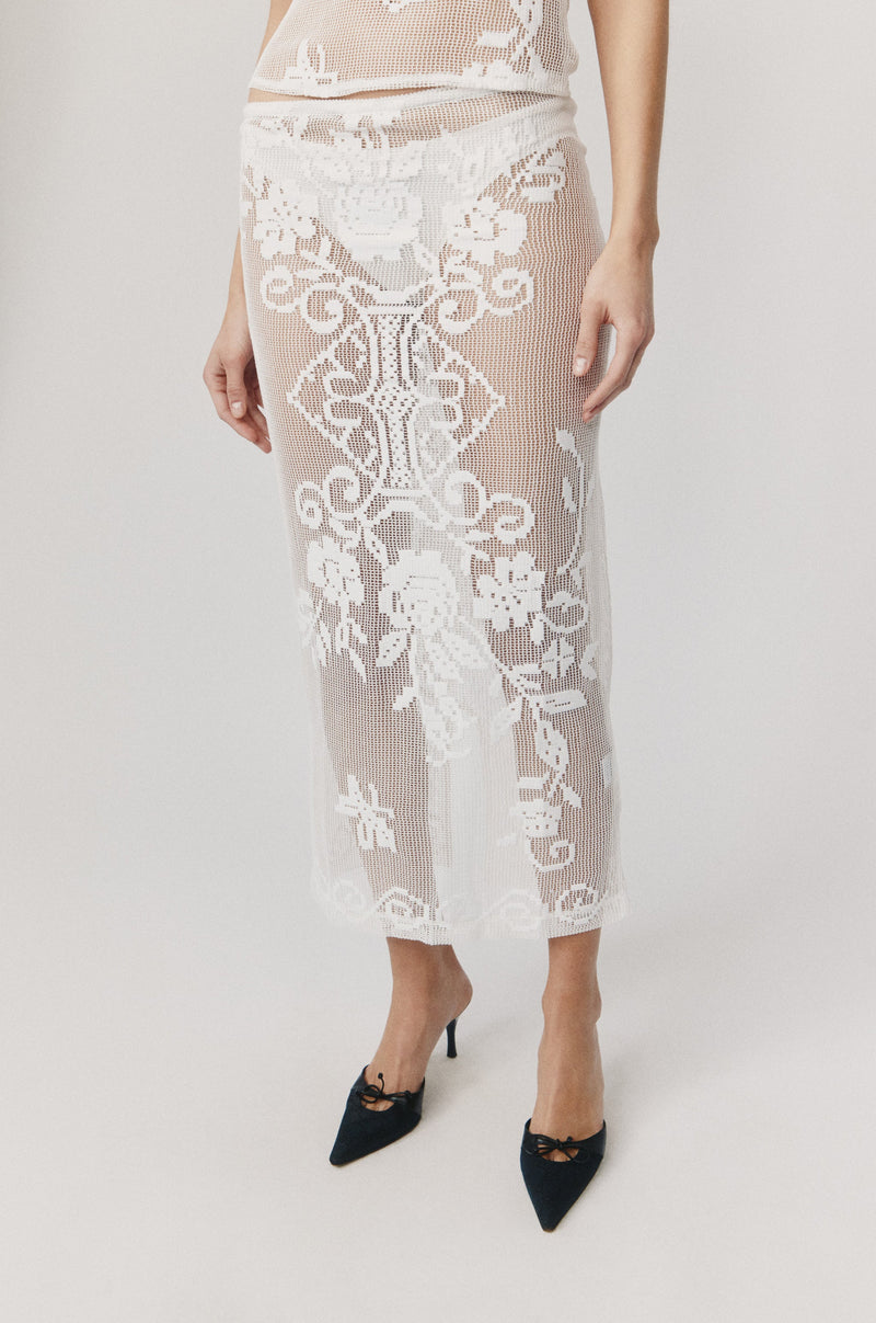 Saint Midi Skirt | White