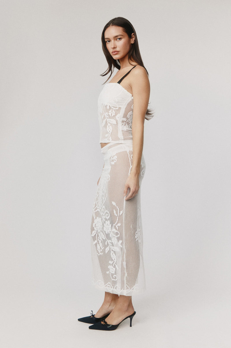 Saint Midi Skirt | White