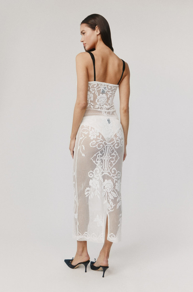 Saint Midi Skirt | White