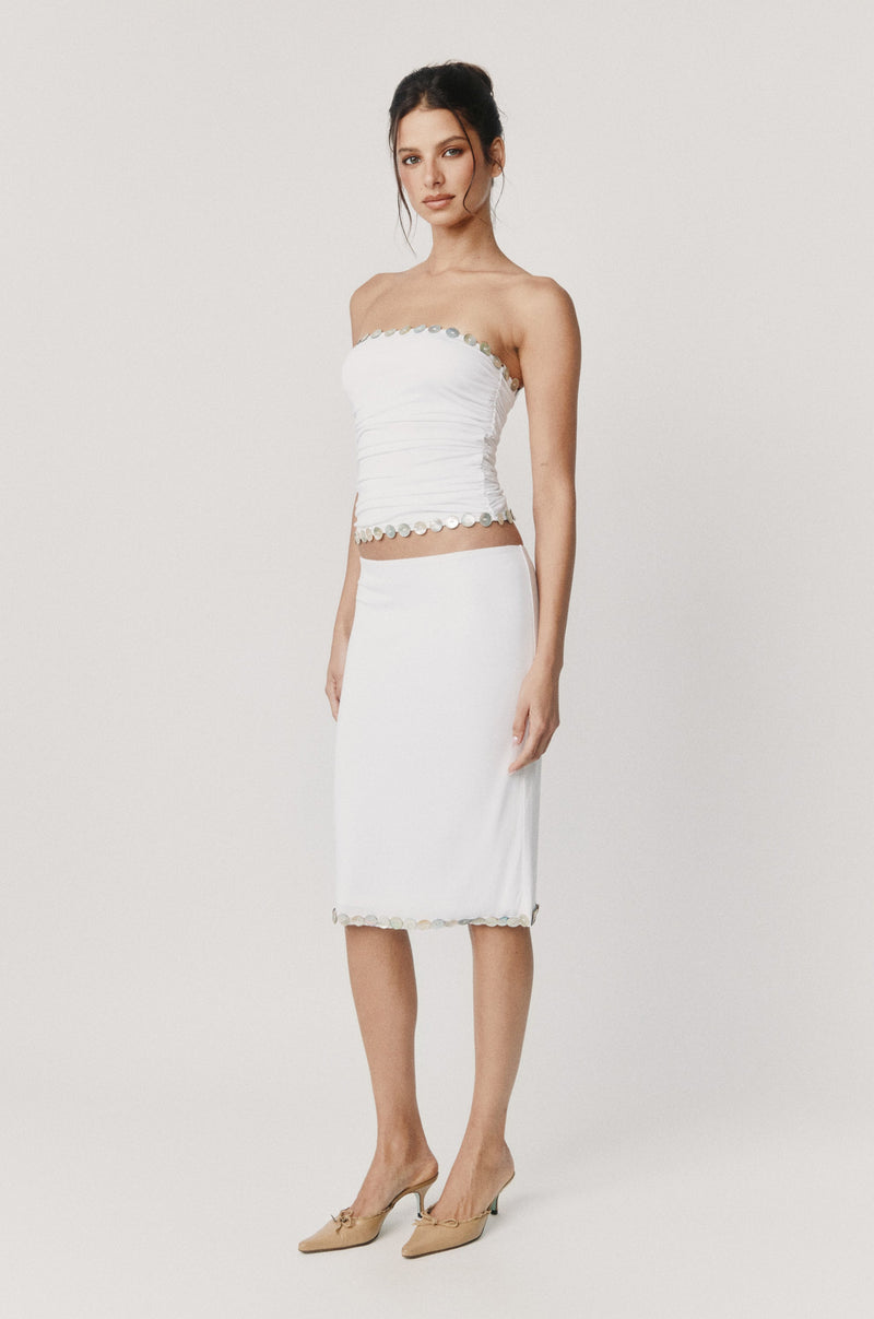 Sonny Midi Skirt | White