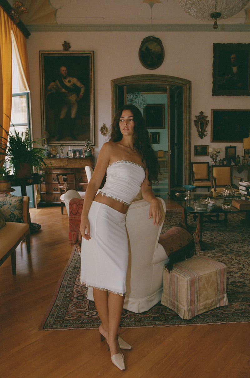 Sonny Midi Skirt | White