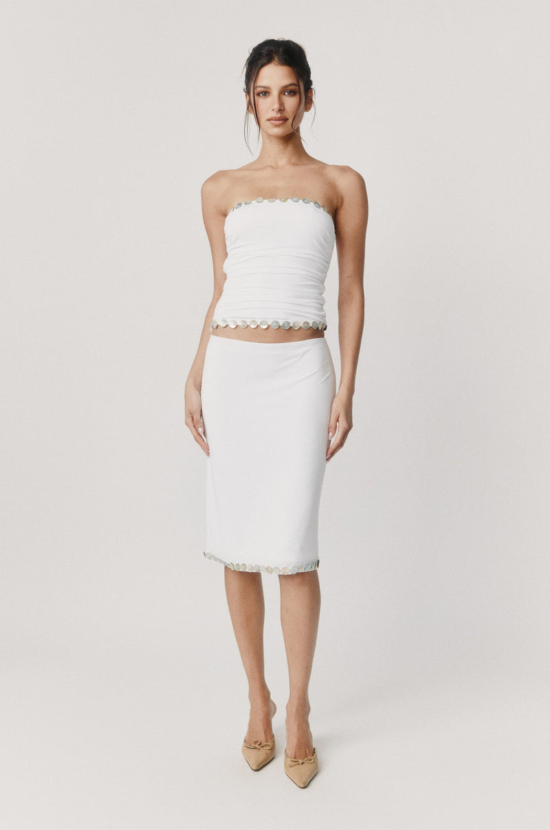 Sonny Midi Skirt | White