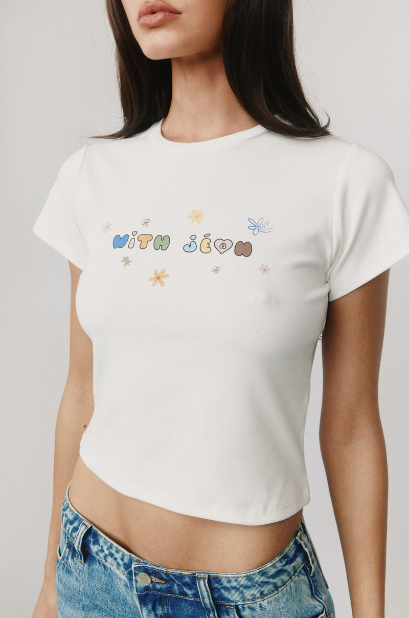 With Flowers Tee | White / Multi